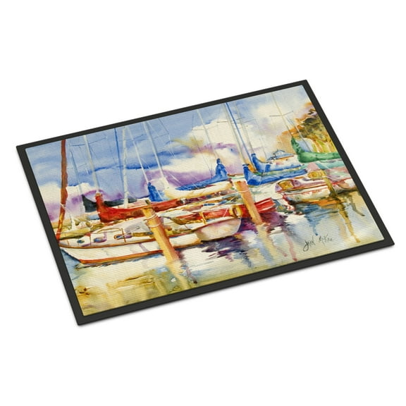 Carolines Treasures JMK1049MAT End Stall Sailboats Door Mat Indoor Rug or Outdoor Welcome Mat 18x27 Doormat  27"L x 18"W