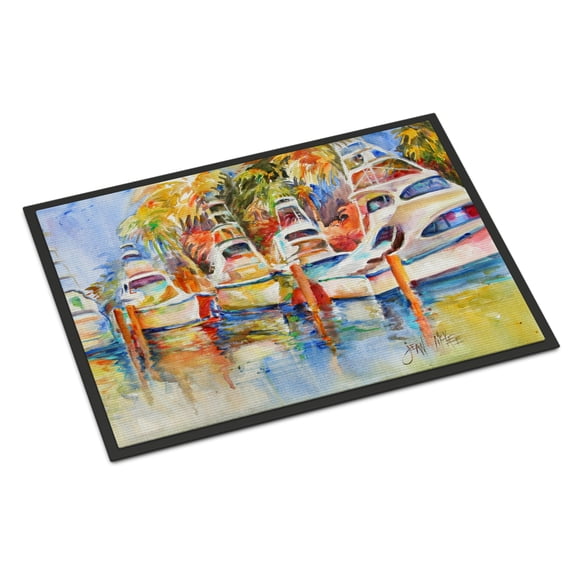 Carolines Treasures JMK1052JMAT Deep Sea Fishing Boats at the Dock Door Mat Indoor Rug or Outdoor Welcome Mat 24x36