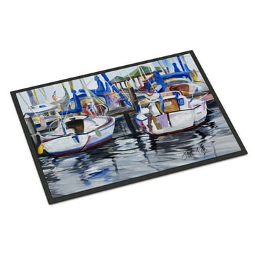 Carolines Treasures JMK1054JMAT Sailboats Door Mat Indoor Rug or Outdoor Welcome Mat 24x36 Doormat  24H X 36W multicolor