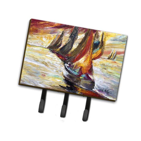 Carolines Treasures JMK1062TH68 Red Sails Sailboat Leash or Key Holder Triple multicolor