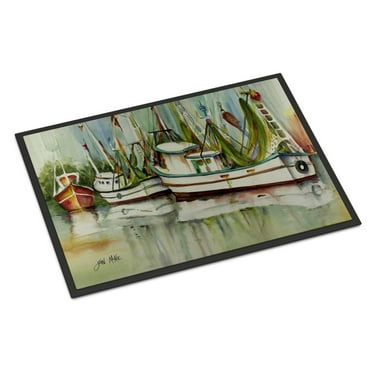 Carolines Treasures JMK1067MAT Ocean Springs Shrimper Door Mat Indoor Rug or Outdoor Welcome Mat 18x27 Doormat  27"L x