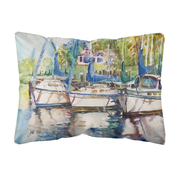 Safe Harbour Sailboats Canvas Fabric Decorative Pillow