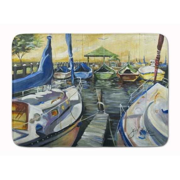 Carolines Treasures JMK1075RUG Seven Boats Sailboats Machine Washable Memory Foam Mat 19 X 27" multicolor