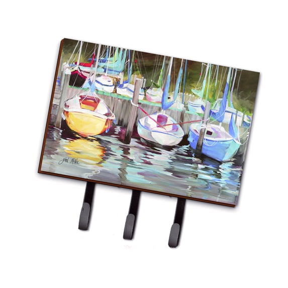 Carolines Treasures JMK1084TH68 Yellow boat Sailboat Leash or Key Holder Triple multicolor