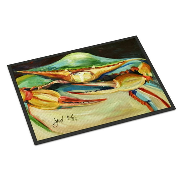 Carolines Treasures JMK1095JMAT Blue Crab Door Mat Indoor Rug or Outdoor Welcome Mat 24x36 Doormat  36"L x 24"W