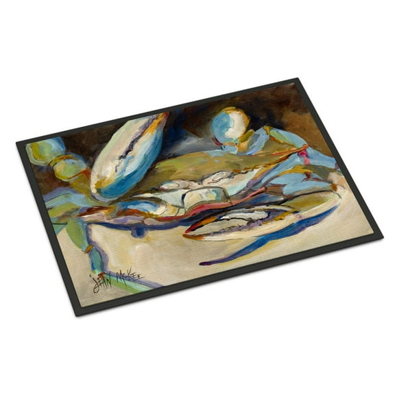 Carolines Treasures JMK1099JMAT Big Crab Claw Blue Crab Door Mat Indoor Rug or Outdoor Welcome Mat 24x36 Doormat  36"L x
