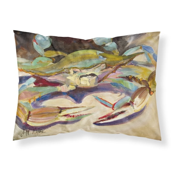 Carolines Treasures JMK1101PILLOWCASE Blue Crab Tail Fin Fabric Standard Pillowcase Standard multicolor