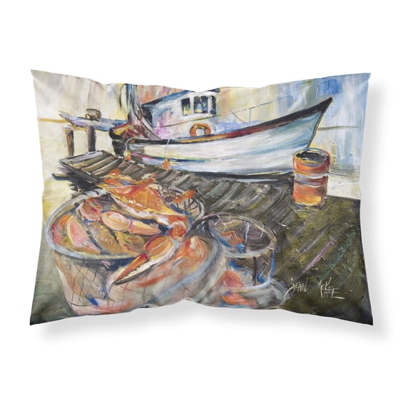 Carolines Treasures JMK1104PILLOWCASE Blue Crab Trap Fabric Standard Pillowcase Standard multicolor