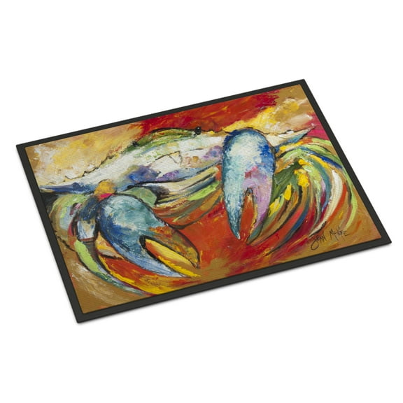 Carolines Treasures JMK1109MAT Blue Crab Door Mat Indoor Rug or Outdoor Welcome Mat 18x27 Doormat  27"L x 18"W