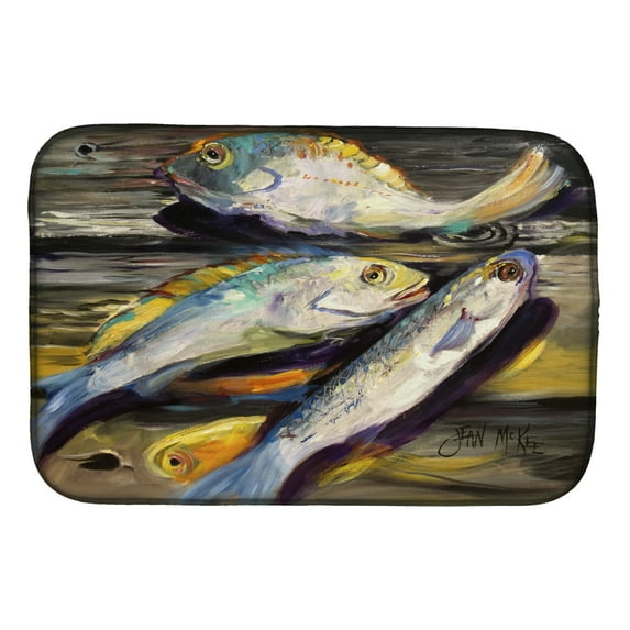 Carolines Treasures JMK1116DDM Fish on the Dock Dish Drying Mat 14 x 21" multicolor