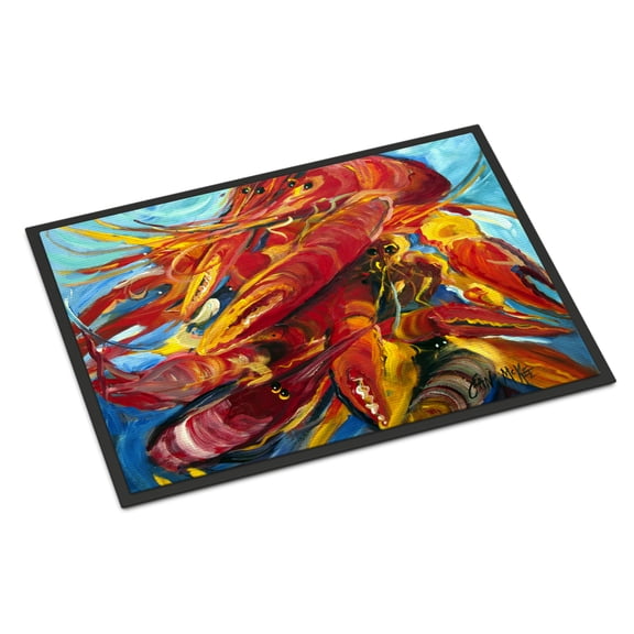 Carolines Treasures JMK1117JMAT Crawfish Door Mat Indoor Rug or Outdoor Welcome Mat 24x36 Doormat  36"L x 24"W