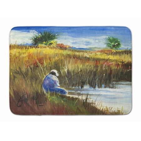 Carolines Treasures JMK1125RUG Fisherman on the Bank Machine Washable Memory Foam Mat 19 X 27" multicolor