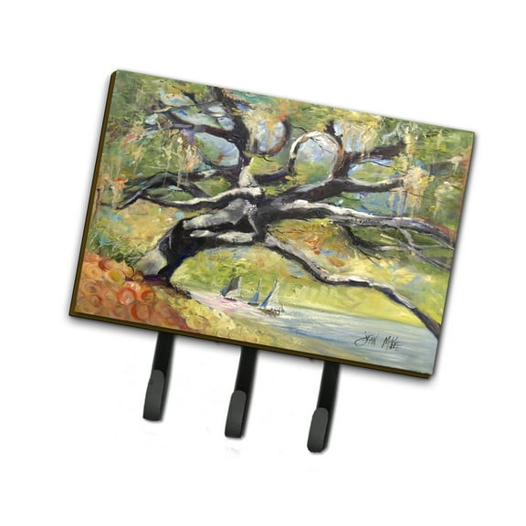 Carolines Treasures JMK1132TH68 Oak Tree on the Bay with Sailboats Leash or Key Holder Triple multicolor