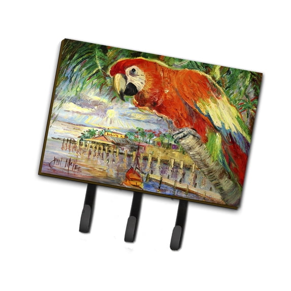 Carolines Treasures JMK1134TH68 Red Parrot at Lulus Leash or Key Holder Triple multicolor