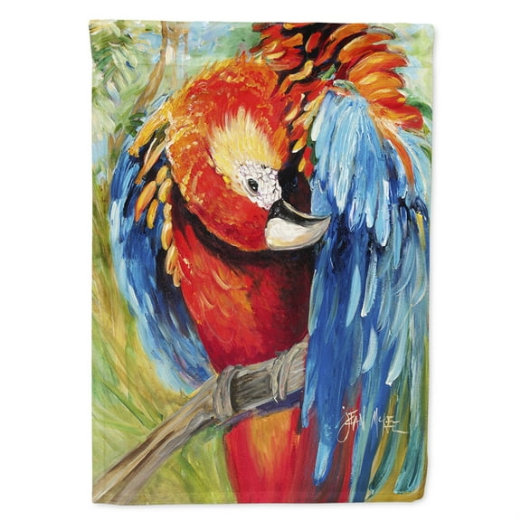 Red Parrot Flag Canvas House Size