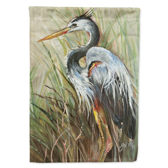 Carolines Treasures JMK1149CHF Blue Heron Gazing West Flag Canvas, Large, Multicolor