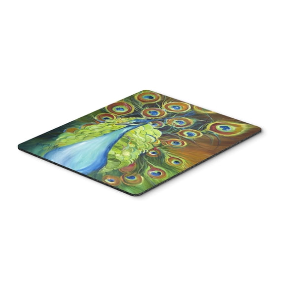 Carolines Treasures JMK1150MP Bling Peacock Mouse Pad Hot Pad or Trivet Large multicolor