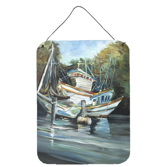 Carolines Treasures JMK1152DS1216 Shrimpers Cove and Shrimp Boats Wall or Door Hanging Prints 12x16 multicolor