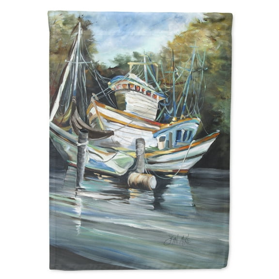 Carolines Treasures JMK1152GF Shrimpers Cove and Shrimp Boats Flag Garden Size Small multicolor
