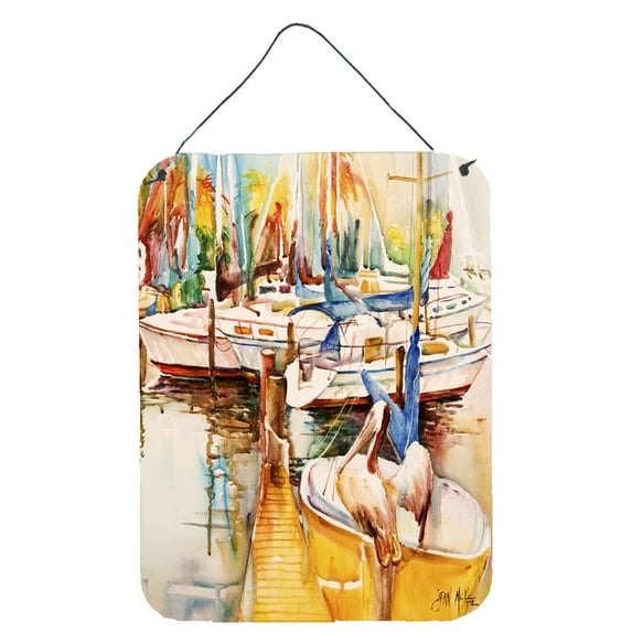 Carolines Treasures JMK1160DS1216 Sailboats and Pelicans Wall or Door Hanging Prints 12x16 multicolor