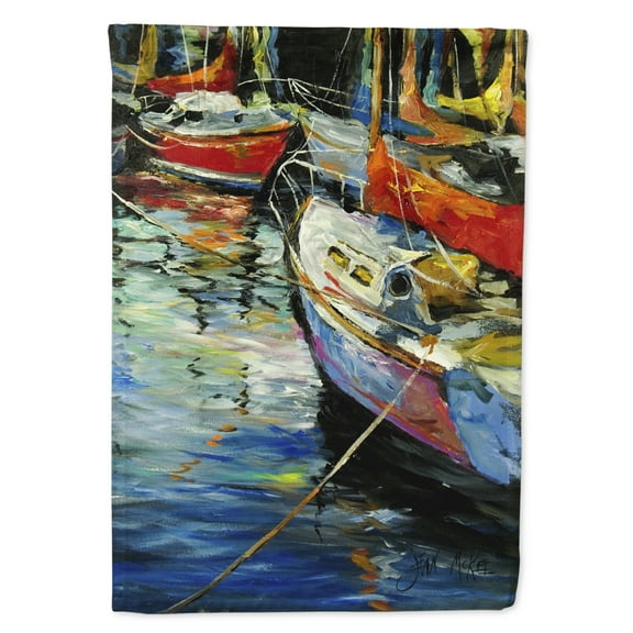 Carolines Treasures JMK1164CHF Boat Talk Sailboats Flag Canvas House Size Large multicolor