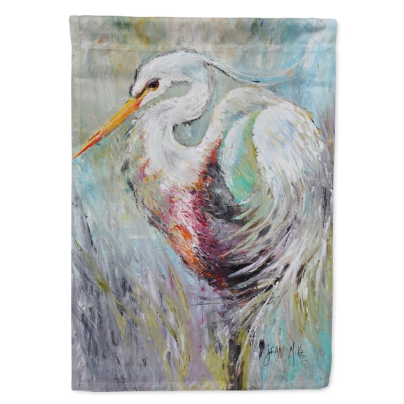 Carolines Treasures JMK1189CHF White Egret Flag Canvas House Size Large multicolor