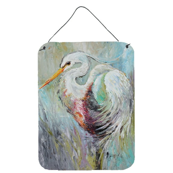Carolines Treasures JMK1189DS1216 White Egret Wall or Door Hanging Prints 12x16 multicolor