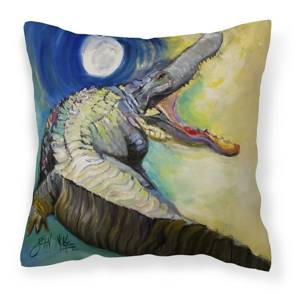 Carolines Treasures JMK1207PW1414 Alligator Canvas Fabric Decorative Pillow  14Hx14W multicolor