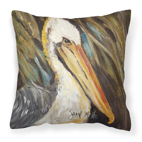 Carolines Treasures JMK1216PW1414 Pelican lookin West Canvas Fabric Decorative Pillow 14Hx14W multicolor
