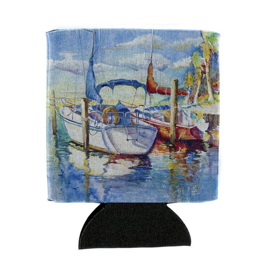 Carolines Treasures JMK1230CC Towering Q Sailboats Can or Bottle Hugger Can Hugger multicolor