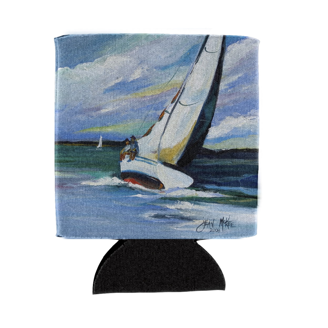 Carolines Treasures JMK1232CC Two and a Sailboat Can or Bottle Hugger  Can Hugger multicolor