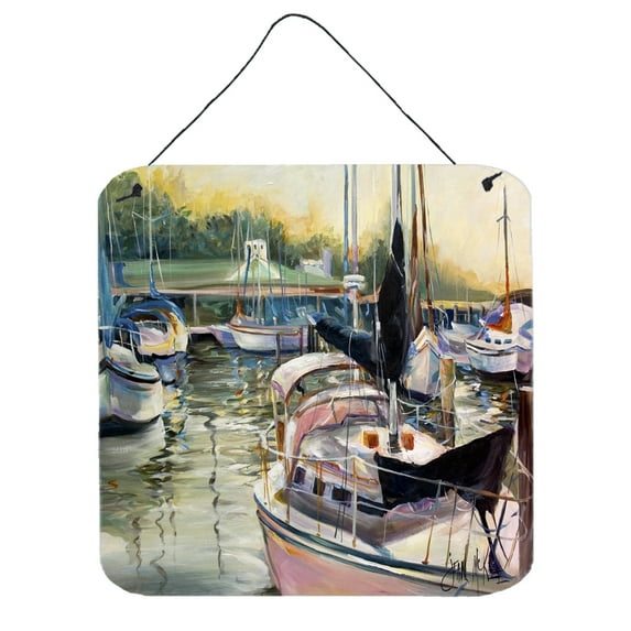 Carolines Treasures JMK1246DS66 Black Sails Sailboats Wall or Door Hanging Prints 6x6 multicolor