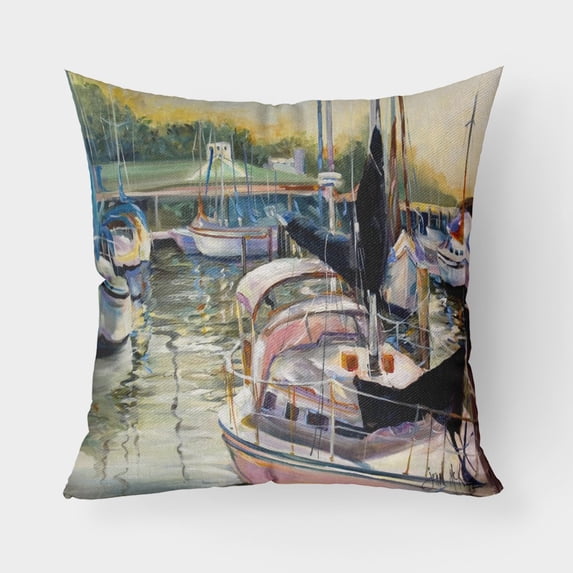 Carolines Treasures JMK1246PW1818 Black Sails Sailboats Canvas Fabric Decorative Pillow 18H x18W multicolor