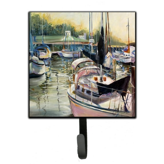 Carolines Treasures JMK1246SH4 Black Sails Sailboats Leash or Key Holder 7Hx4.25W multicolor