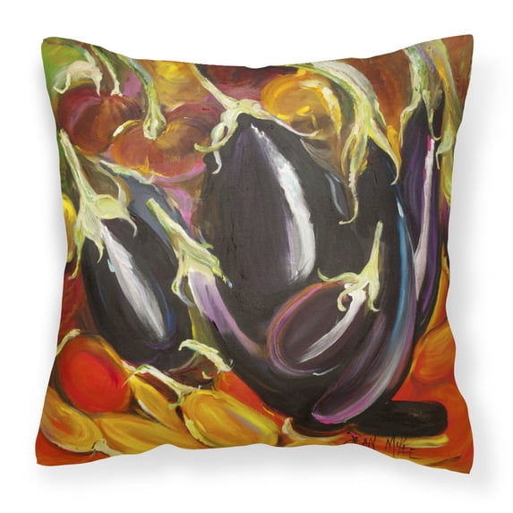 Carolines Treasures JMK1260PW1414 Eggplant Canvas Fabric Decorative Pillow 14Hx14W multicolor