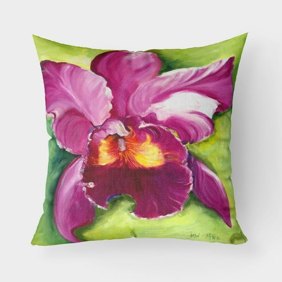 Carolines Treasures JMK1270PW1818 Orchid Canvas Fabric Decorative Pillow  18H x18W multicolor