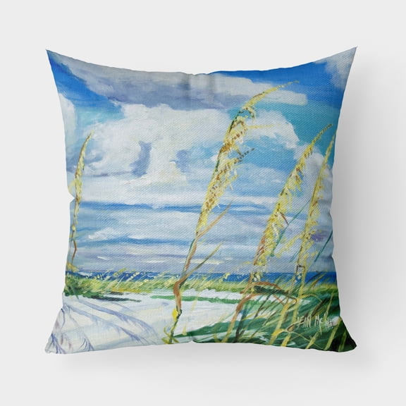 Carolines Treasures JMK1271PW1818 Sea Oats Canvas Fabric Decorative Pillow  18H x18W multicolor