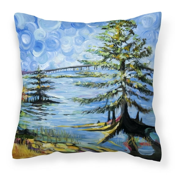 Carolines Treasures JMK1275PW1414 Life on the Causeway Canvas Fabric Decorative Pillow  14Hx14W multicolor