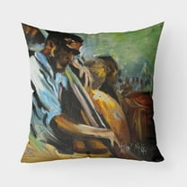 Carolines Treasures JMK1278PW1818 Jazz Bass Canvas Fabric Decorative Pillow  18H x18W multicolor