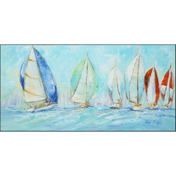 Carolines Treasures JMK1303HRM2858 Sailboats Regatta Indoor / Outdoor Runner Mat 28x58 28H x 58W multicolor
