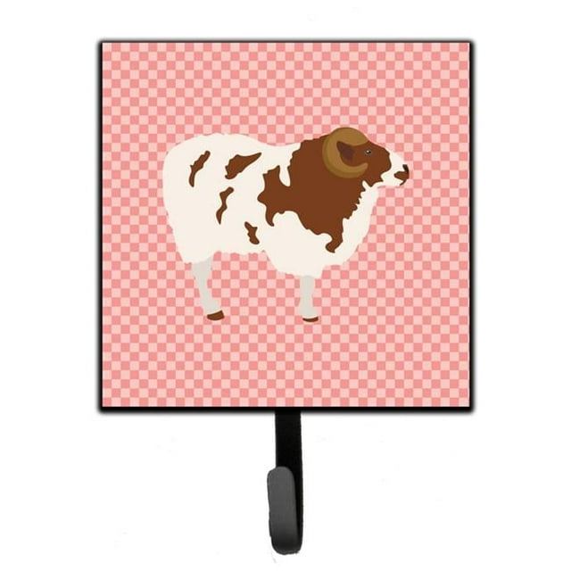 Carolines Treasures BB7975SH4 Jacob Sheep Pink Check Leash or Key Holder