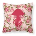 thumbnail image 1 of Carolines Treasures Jellyfish Shabby Chic Pink Roses Fabric Decorative Pillow 14Hx14W multicolor, 1 of 2