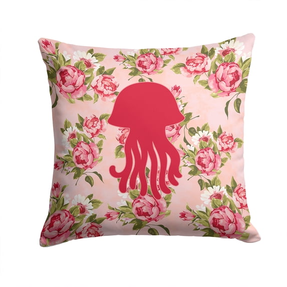 Jellyfish Shabby Chic Pink Roses Fabric Decorative Pillow