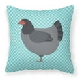thumbnail image 1 of Carolines Treasures BB8009PW1414 Jersey Giant Chicken Blue Check Fabric Decorative Pillow, 14 x 14 in., 1 of 4