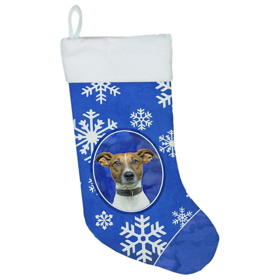 Winter Snowflakes Holiday Jack Russell Terrier Christmas Stocking