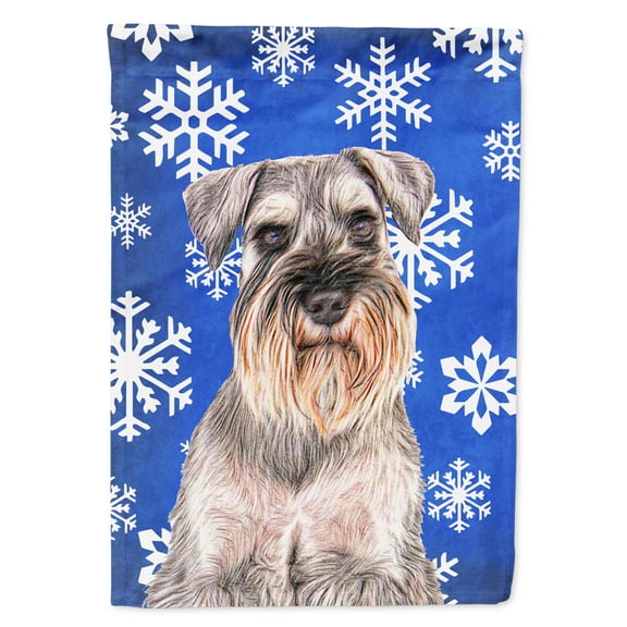 Carolines Treasures KJ1179GF Winter Snowflakes Holiday Schnauzer Garden Flag Garden Size multicolor