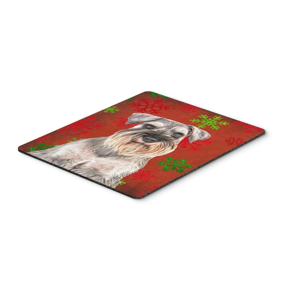 Carolines Treasures KJ1186MP "Red Snowflakes Holiday Christmas Schnauzer Mouse Pad Hot Pad or Trivet" Large multicolor