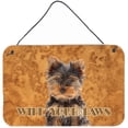 thumbnail image 1 of Carolines Treasures KJ1223DS812 Yorkie Puppy / Yorkshire Terrier Wipe your Paws Wall or Door Hanging Prints  8x12, 1 of 1