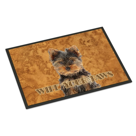 Carolines Treasures KJ1223JMAT Yorkie Puppy / Yorkshire Terrier Wipe your Paws Door Mat Indoor Rug or Outdoor Welcome