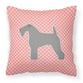 thumbnail image 1 of Carolines Treasures Kerry Blue Terrier Checkerboard Pink Fabric Decorative Pillow 14Hx14W multicolor, 1 of 4